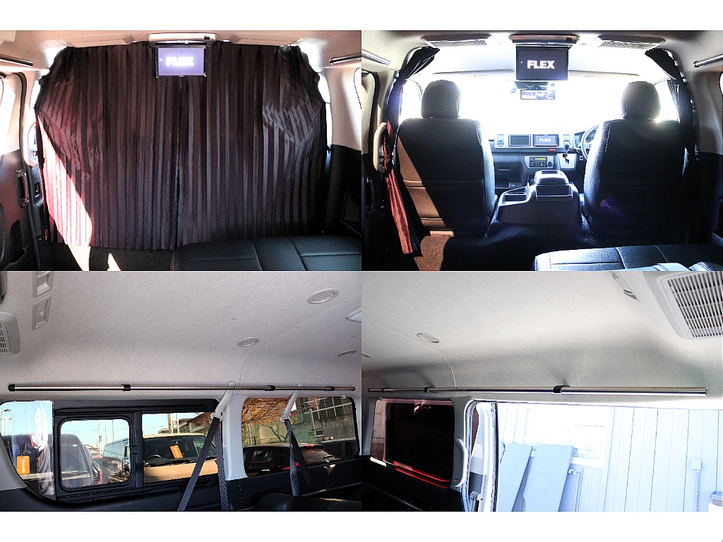 1列目と2列目の間にカーテン付き♪サイドバーも装着済み♪