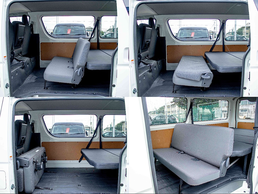 DXタイプのセカンドシート 人も荷物も 乗せやすい。 汚れを気にせずワークスタイルで使用できます。
