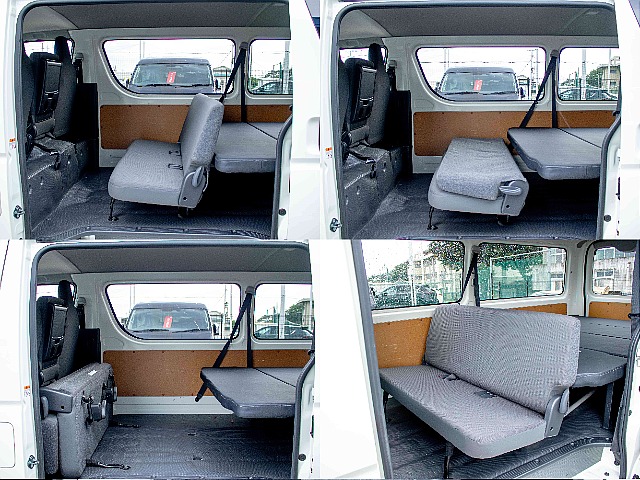 DXタイプのセカンドシート 人も荷物も 乗せやすい。 汚れを気にせずワークスタイルで使用できます。