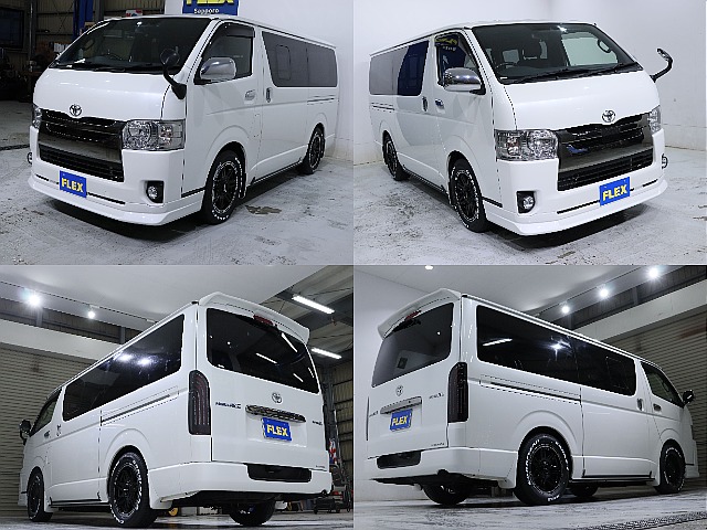 FLEX新品パーツを多数装着したハイエースバンとなっております！