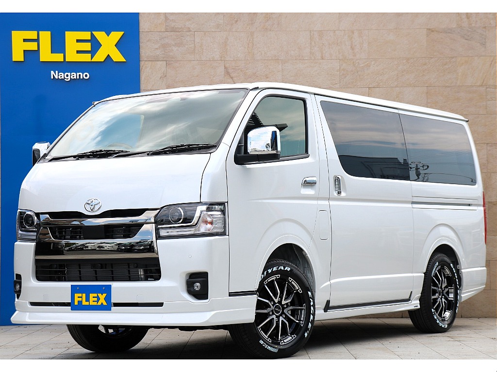 ハイエース長野店までお問い合わせお待ちしております！ 新車ハイエースバンS-GLダークプライムⅡディーゼルターボ4WD！FLEXフルエアロ！