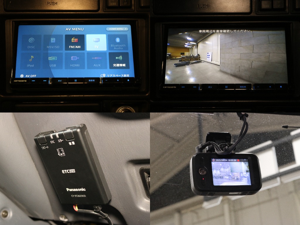 嬉しいドラレコ×バックカメラ付き。社外ナビでBluetooth接続も可能となります。