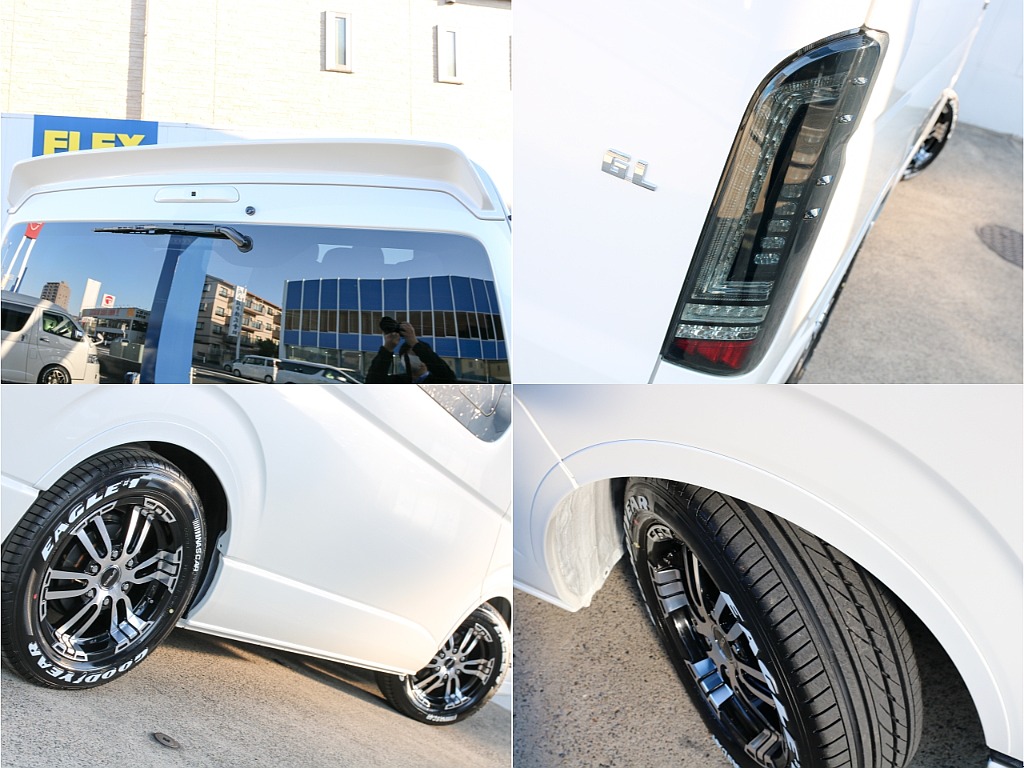 FLEXオリジナル DelfinoLineリアスポイラーにプレステージLEDテールランプにDelfinoLineオーバーフェンダー付き！！