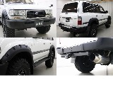 最終型ディーゼルターボ☆純正ホワイト☆３インチリフトＵＰ☆買取特選車☆ポケットスタイルオーバーフェンダー☆サクソン砲弾マフラー☆ヒッチメンバー☆