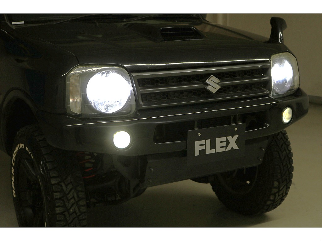 リフトＵＰ☆ステアリングダンパー☆前後調整式ラテラルロッド☆社外フロントバンパー☆フロントスキッドプレート☆ＬＥＤヘッドランプ☆