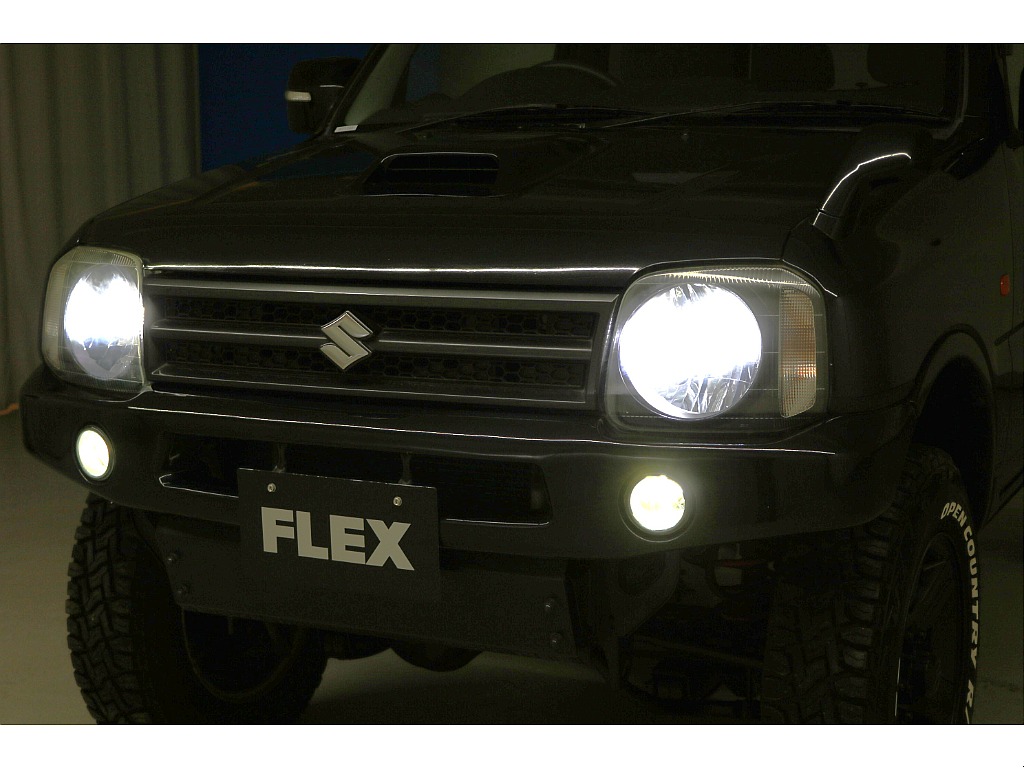 リフトＵＰ☆ステアリングダンパー☆前後調整式ラテラルロッド☆社外フロントバンパー☆フロントスキッドプレート☆ＬＥＤヘッドランプ☆