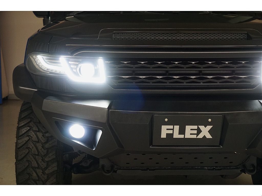 買取特選車☆ルーフ同色☆ルーフボディ同色ペイント☆各所ブラックアウト☆リフトＵＰ☆社外フロントバンパー☆社外フロントグリル☆プロジェクターヘッドライト☆ＬＥＤサイドマーカー☆トレイルサイドステップ☆
