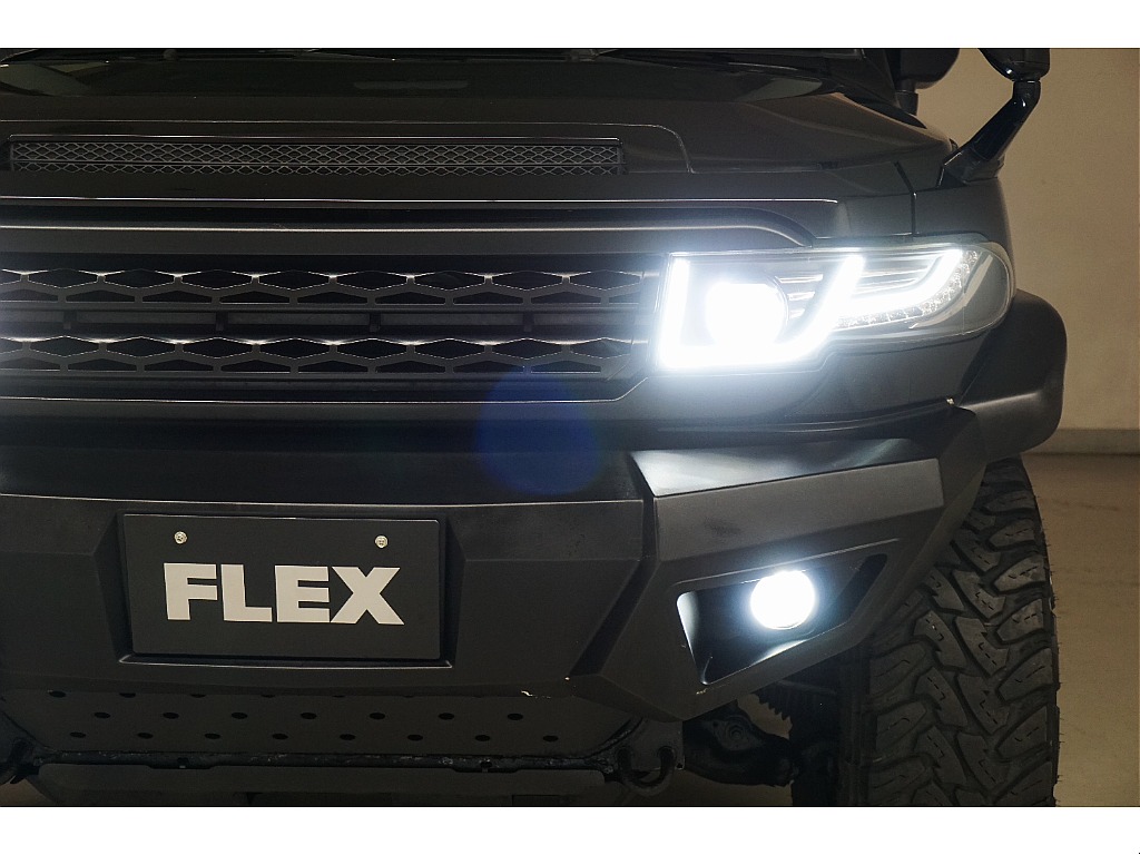 買取特選車☆ルーフ同色☆ルーフボディ同色ペイント☆各所ブラックアウト☆リフトＵＰ☆社外フロントバンパー☆社外フロントグリル☆プロジェクターヘッドライト☆ＬＥＤサイドマーカー☆トレイルサイドステップ☆