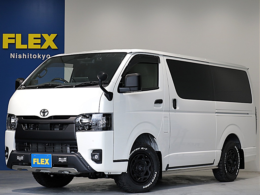 令和５年式ダークプライムⅡ２８００ディーゼル４WDブラックエディション完成！アルパイン１１インチナビビルトインＥＴＣ装備ＴＲＤフロント、サイド、リアエアロ装備ＥＳＳＥＸベットＫＩＴ床張り施工済み