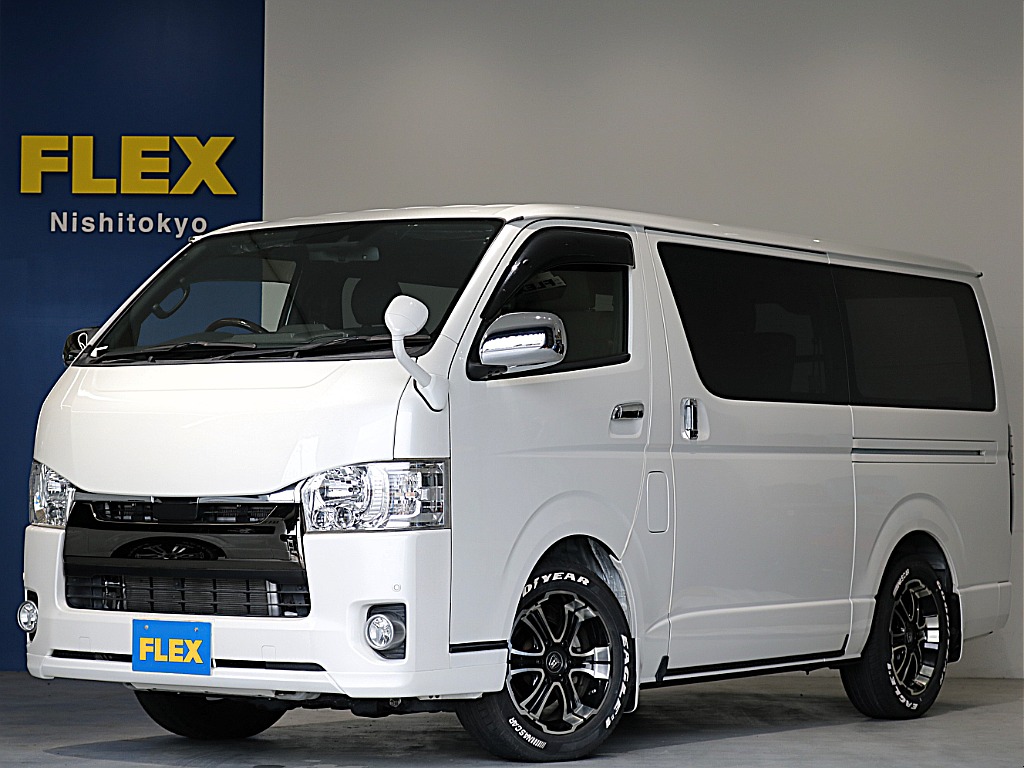 令和１年式５０周年特別仕様車２８００ディーゼル４WDカスタム車両入庫！４１５コブラフロントスポイラーＥＳＳＥＸボンネットバルベロ１７インチアルミ煌めきＬＥＤテールセカンドシートスライド床張り施工済み！