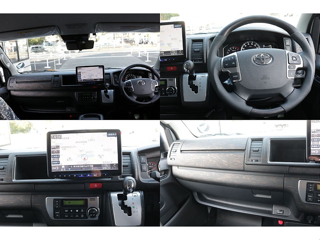 オリジナル艶消しマホガニー柄インテリアパネル、コンビハンドル、シフトノブ装備！！