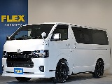 令和５年式ハイエースＶダークプライムⅡ２８００ディーゼル４ＷＤフレックスカスタム車両入庫！オリジナルフロントスポイラーオリジナル１７インチアルミオリジナルＬＥＤテールパイオニアナビフリップダウン装備！