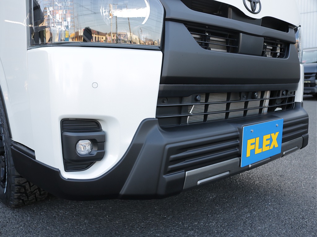 令和５年式ハイエースＶダークプライムⅡ２８００ディーゼル４ＷＤブラックエディション完成！オリジナルフロントバンパーオリジナルオーバーフェンダーオリジナル１６インチアルミアルパインＢＩＧ－Ｘ１１インチ！