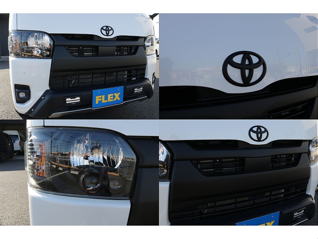 インナーブラックライト加工、フロントグリル、トヨタエンブレムもマッドブラック塗装済み！！