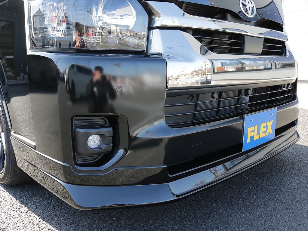 令和６年式ダークプライムⅡ希少ワイドＶディーゼルターボカスタム車両入庫！オリジナルフロントスポイラーオリジナルオーバーフェンダーオリジナルＬＥＤテールライト２インチダウン４１５コブラ１８インチアルミ！