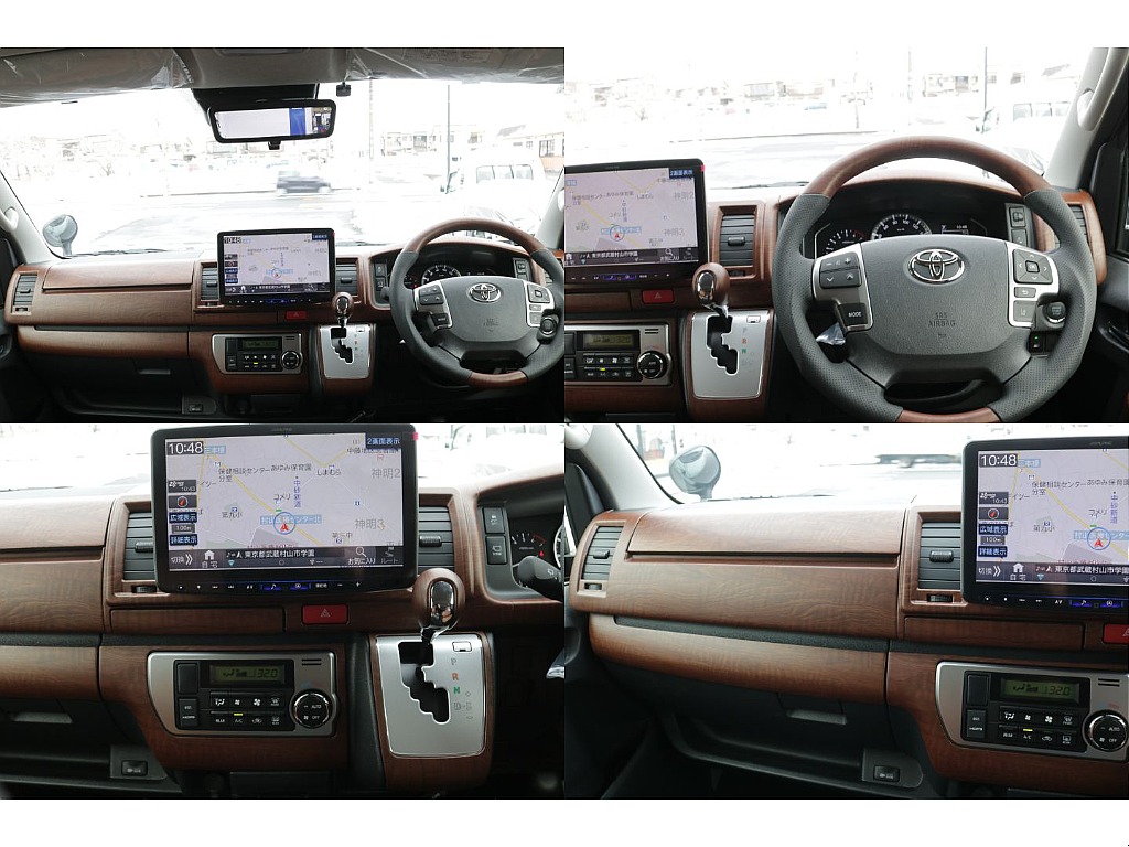 新品茶木目インテリアパネルＫＩＴ、コンビハンドル、シフトノブ装着済み！！