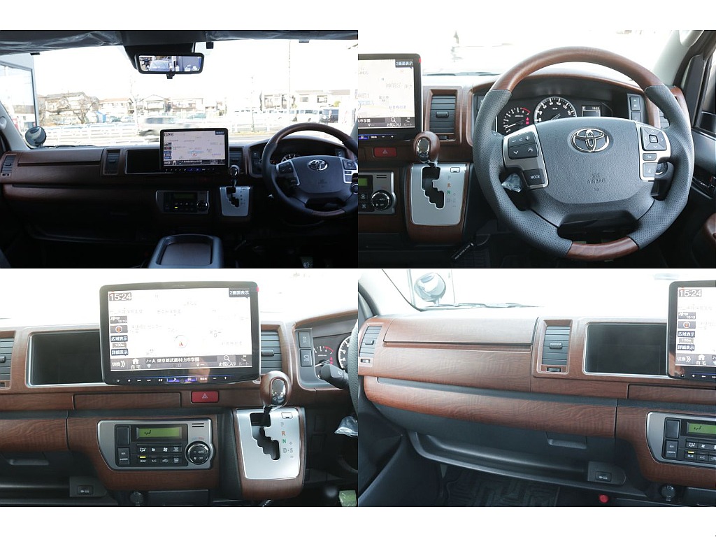 新品オリジナル茶木目インテリアパネルＫＩＴ、コンビハンドル、シフトノブ装着済み！！