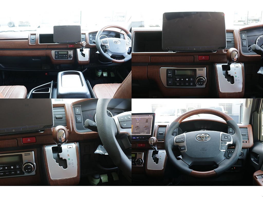 新品茶木目インテリアパネルＫＩＴ、コンビハンドル、シフトノブ装着済み！！