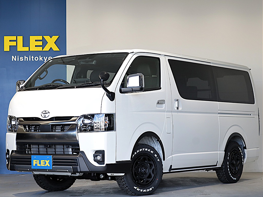 令和７年式ハイエースＶダークプライムＳ２８００ディーゼルターボカスタム車両入庫！！新品オリジナルフロントバンパー新品オリジナル１６インチアルミ新品オリジナルＬＥＤテール新品アルパインＢＩＧーＸナビ装備