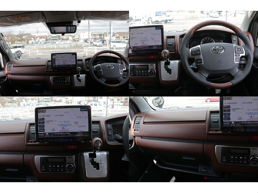 新品茶木目インテリアパネルＫＩＴ、コンビハンドル、シフトノブ交換済み！！