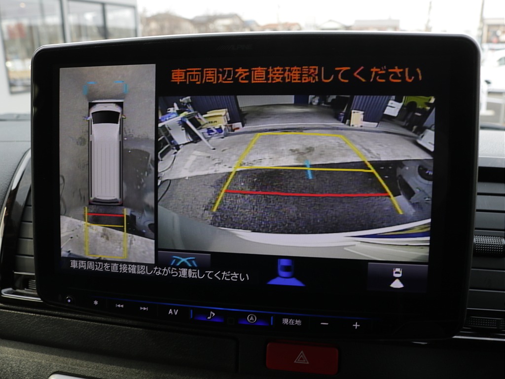 令和６年式ハイエースＶダークプライムⅡ２０００ガソリン２ＷＤカスタム車両入庫！オリジナルフロントスポイラーオリジナルオーバーフェンダーオリジナル１７インチアルミアルパインＢＩＧ－Ｘ１１インチナビ装備！