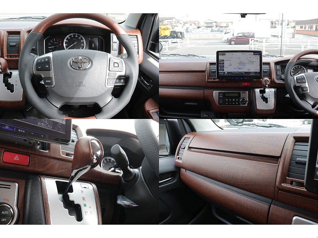 新品茶木目コンビハンドル、シフトノブ、インテリアパネルＫＩＴ装備！！