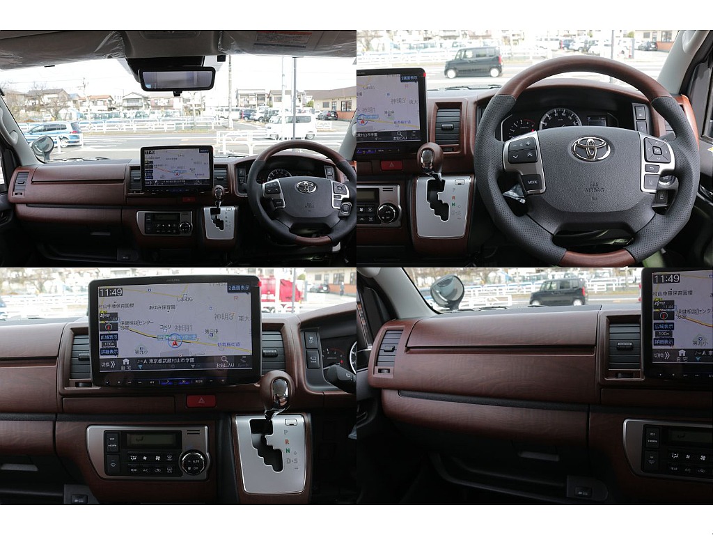 新品茶木目インテリアパネルＫＩＴ、コンビハンドル、シフトノブ装着済み！！