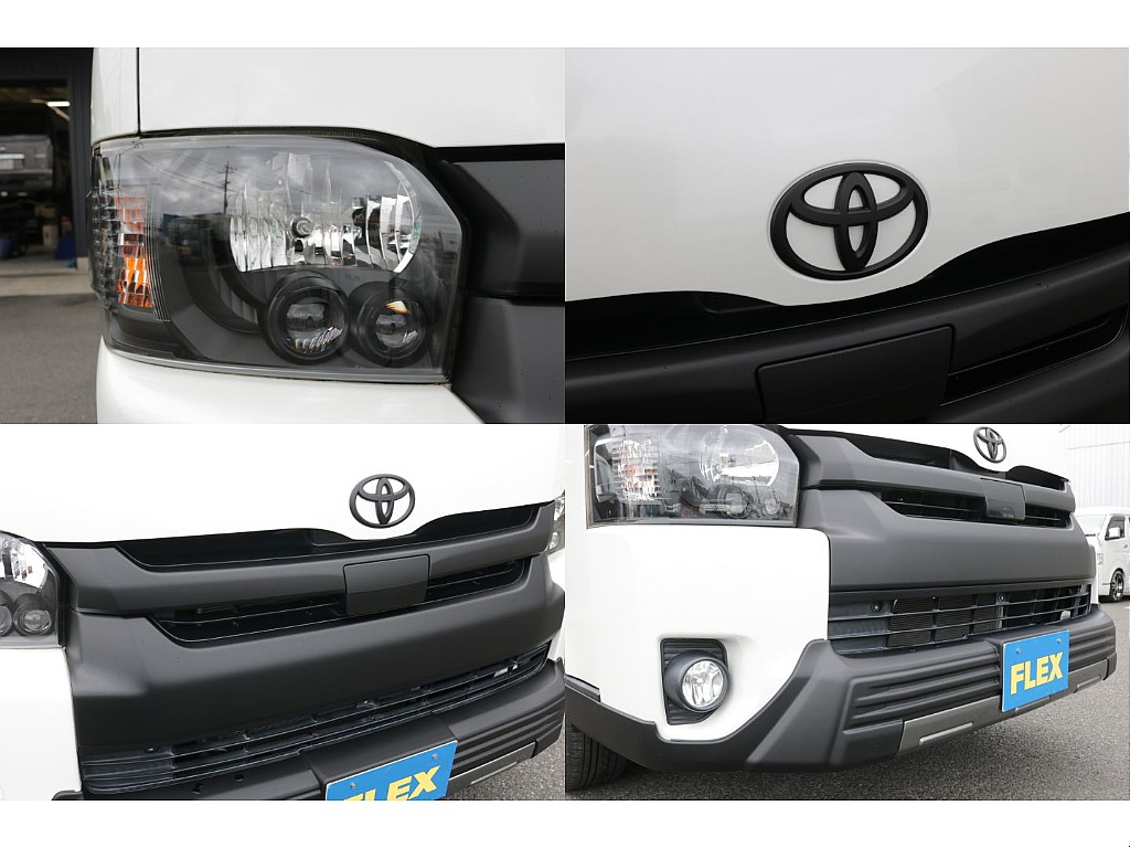 インナーブラックライト加工、フロントグリル、トヨタエンブレムもマッドブラック塗装済み！！