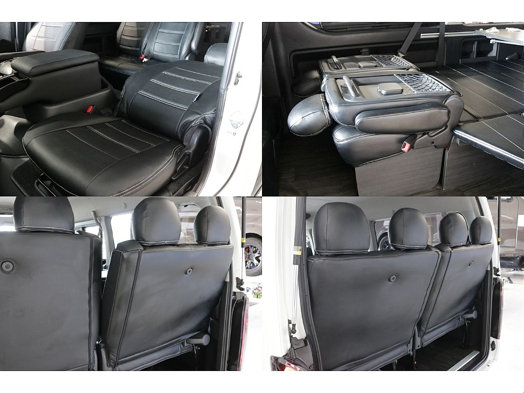 助手席、２列目シート、４列目シートはリクライニング加工済み！！