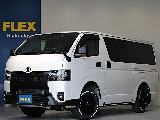 令和５年式ハイエースＶダークプライムⅡブラックエディション完成！新品オリジナルフロントバンパー新品オリジナルオーバーフェンダー新品オリジナルＬＥＤテールライト社外１６インチアルミナスカー１６インチ装備