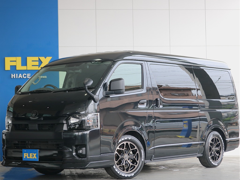 【厳選仕入中古】ハイエースワゴン　ガソリン4WD ブラックマイカ FLEX新作アルミホイール＆オリジナルカスタム多数で使い勝手抜群のスタンダード内装のお車入庫致しました☆☆