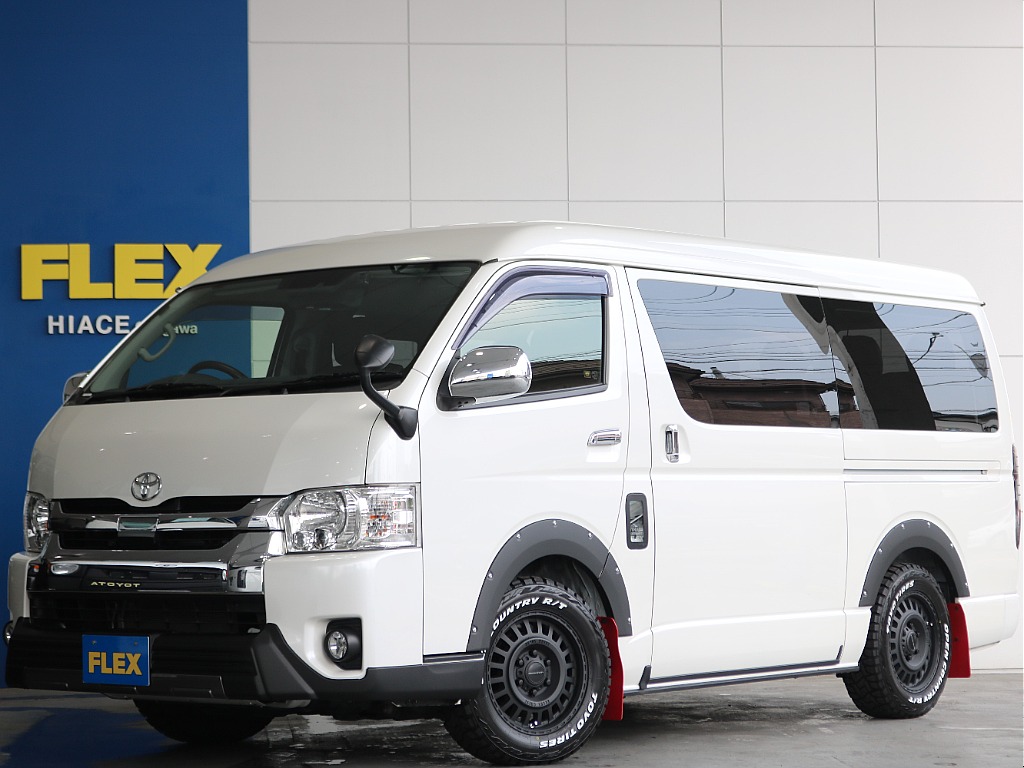 【厳選仕入中古車】ハイエースワゴン　ガソリン4WD パールホワイト 大人気内装架装＆オフロード仕様でかっこよく仕上げたお車入庫致しました☆☆