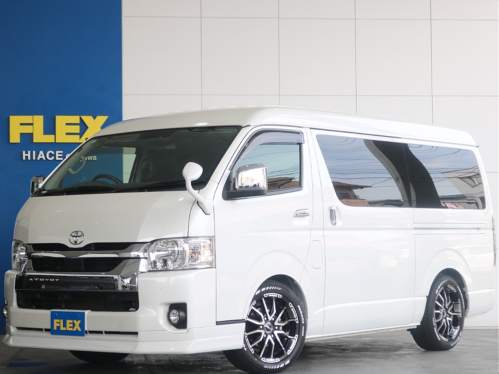 【厳選仕入れ中古】ハイエースワゴン　ガソリン2WD　パールホワイト フレックスオリジナルカスタム多数搭載でご家族でおでかけに最適のお車入庫致しました☆☆