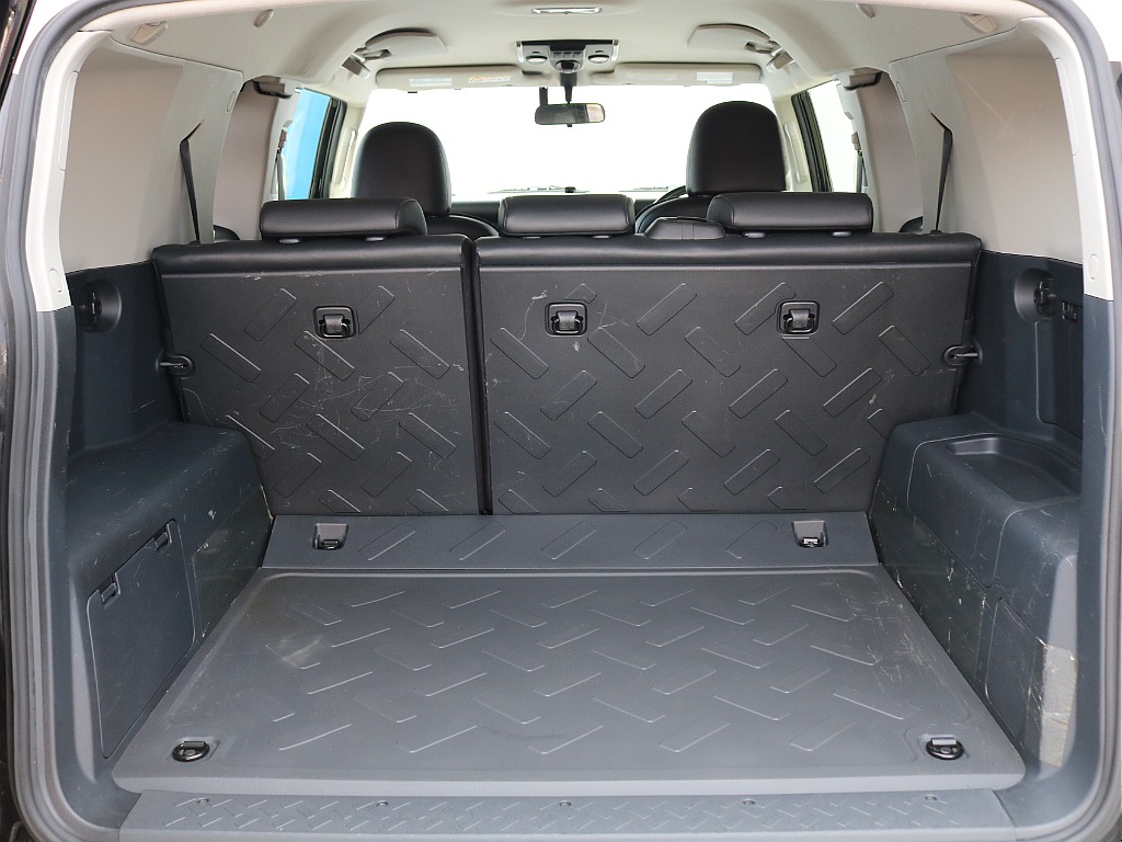 荷室はたくさん荷物を積むせいもあり、 使用感はありますが、ガツガツ使用できます。