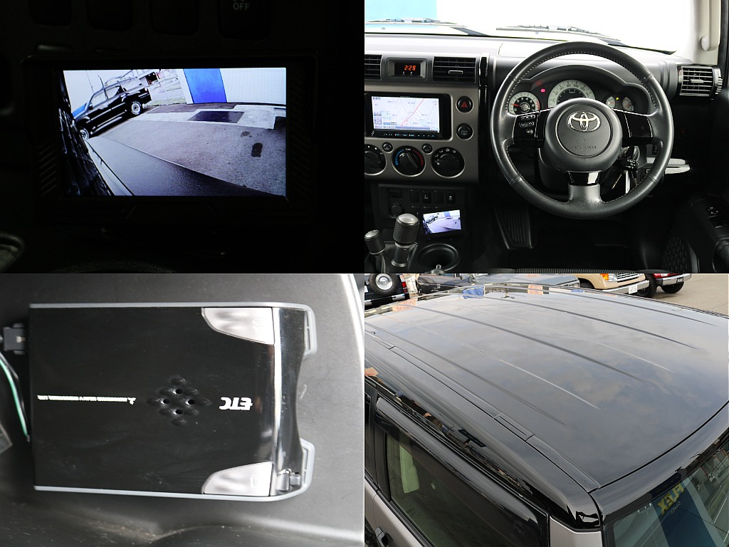 ルーフはブラック、ナビ周りはブロンズ色です。 フロントカメラは新品装着。