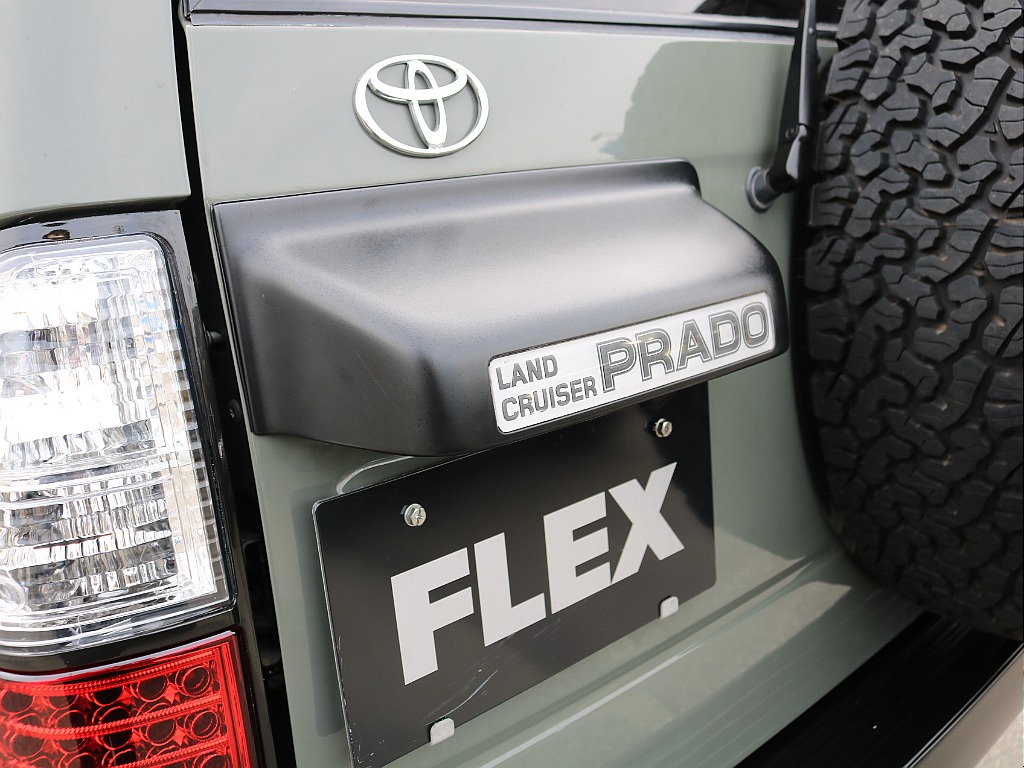 プラド特有のナンバー灯カバー。