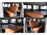 全席クラシックブラウンシートカバーを着用！ベットキットとのフラット展開が可能です♪