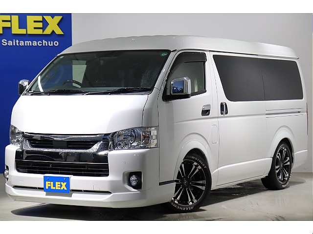 【厳選中古】ハイエースワゴン　GL　ガソリン２WD　社外ベッドキット　バッドフェイスボンネット　オーレンカウンタータイヤ　18インチアルミホイール　社外リップ！