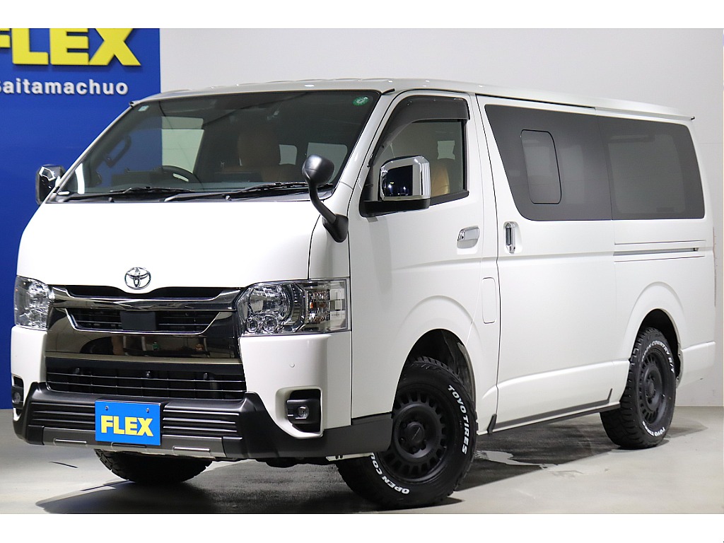 【厳選中古】ハイエースバン　ダークプライムⅡ　ディーゼル４WD　FLEXカスタム　ショック　スタビライザー　オープンカントリー　16インチアルミ！