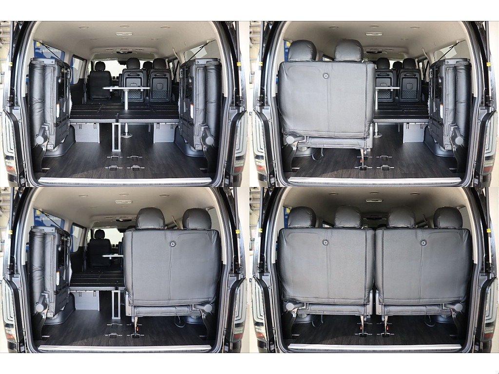 ベットマットを取り外し、4列目を跳ね上げれば広大な荷室に変化します♪