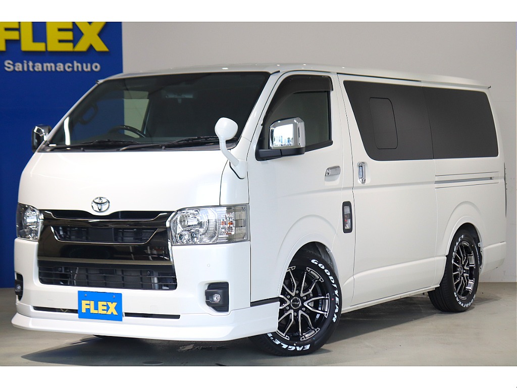 【厳選中古】ハイエースバン　スーパーGL　ダークプライムⅡ　ガソリン２WD　ベッドキット　アルパインナビ　１７インチAW　ナスカータイヤ！