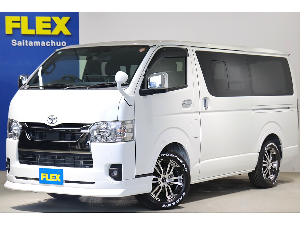 【厳選中古】ハイエースバン　ダークプライムⅡ　ディーゼル２WD　BIG-Xメカレスナビ　HDMI　フロントエアロ　オーバーフェンダー　DELF02/17インチAW　ナスカータイヤ！