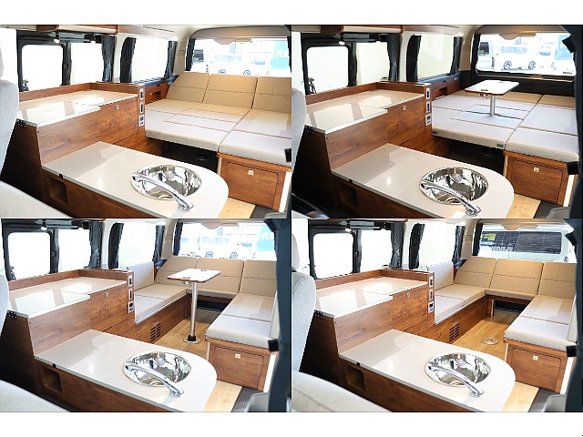 後席にはリクライニング可能なベッドも完備☆