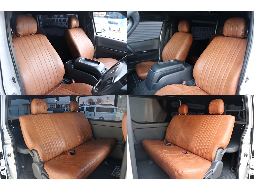 全席にクラシックブラウンシートカバー装備☆