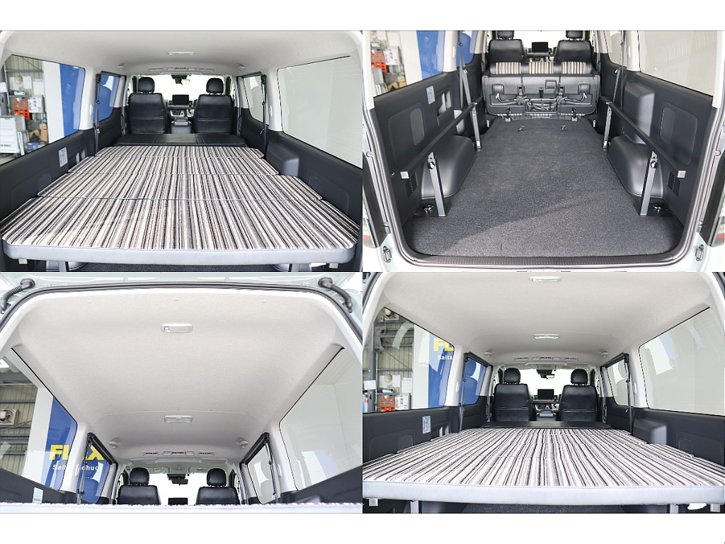 リアフィルムやカーテン、サイドバーなどの追加カスタムも可能です☆