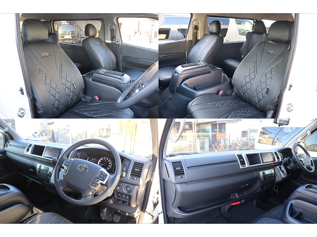 全席ブラックステッチのダイヤキルトシートカバーを新品装着☆