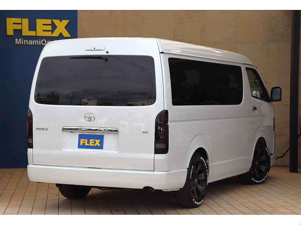 【新車/改良後ハイエース/FLEXオリジナル内装架装Ver1ガソリン2WD】車中泊快適仕様♪後席モニター♪